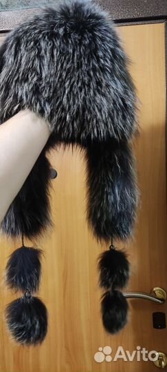 Шапка ушанка чернобурка