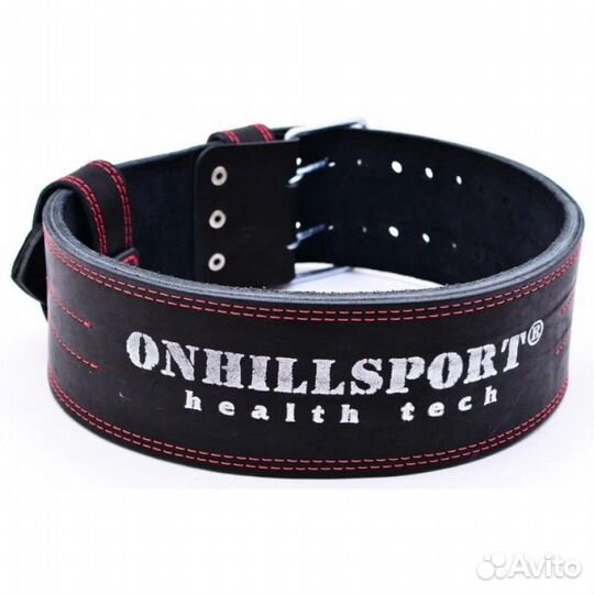 Пояс кожаный для пауэрлифтинга 100 мм, пряжка, тре