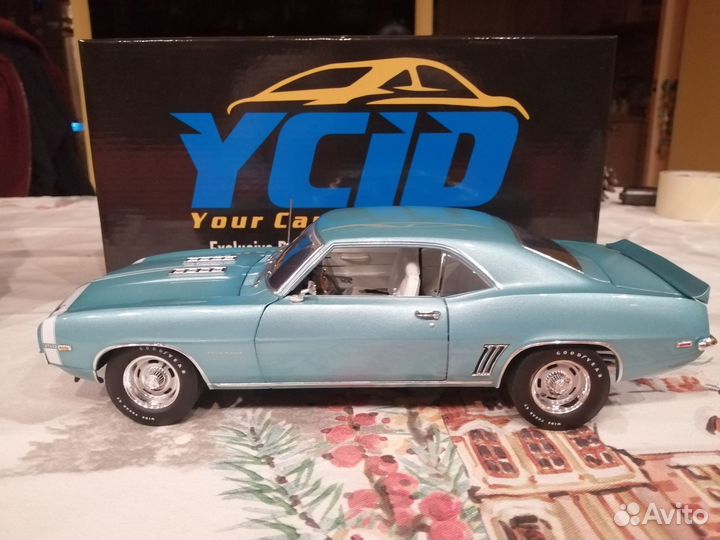 1/18 1969 Camaro RS 350 Turquoise Blue ycid acme