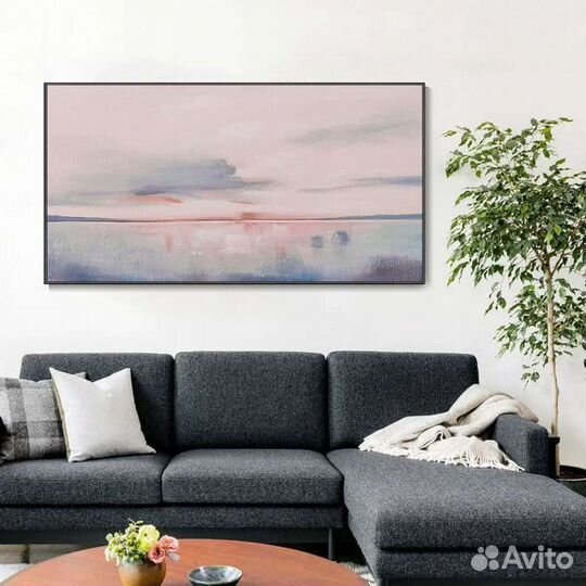 Картина маслом на подрамнике Розовый закат