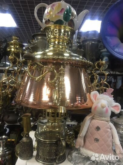 Медный самовар с византийскими ручками