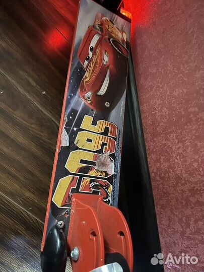 Самокат детский двухколесный б/у Тачки