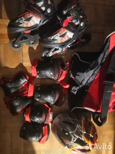 Роликовые коньки детские с защитой