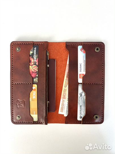 Кошелёк из натуральной кожи ручной работы