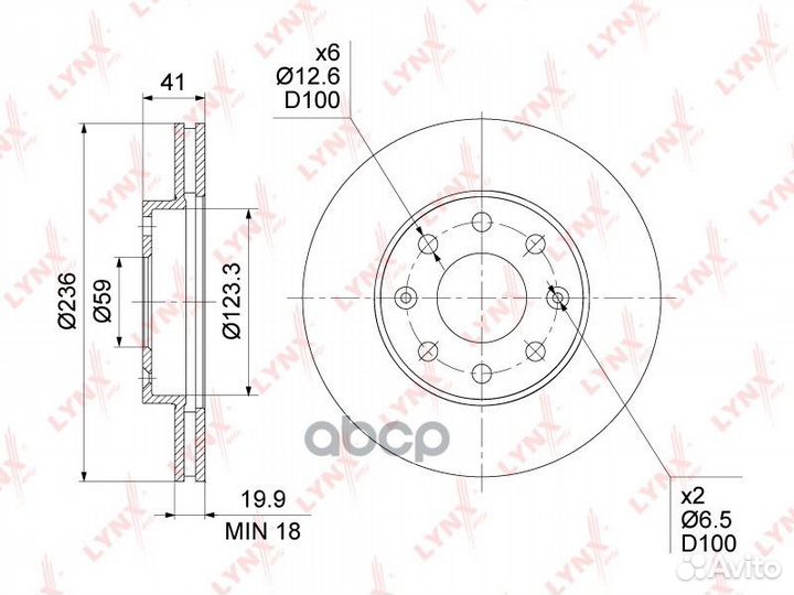 Диск тормозной перед BN1347 lynxauto