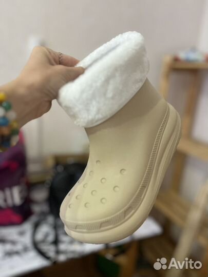 Резиновые сапоги crocs утепленные