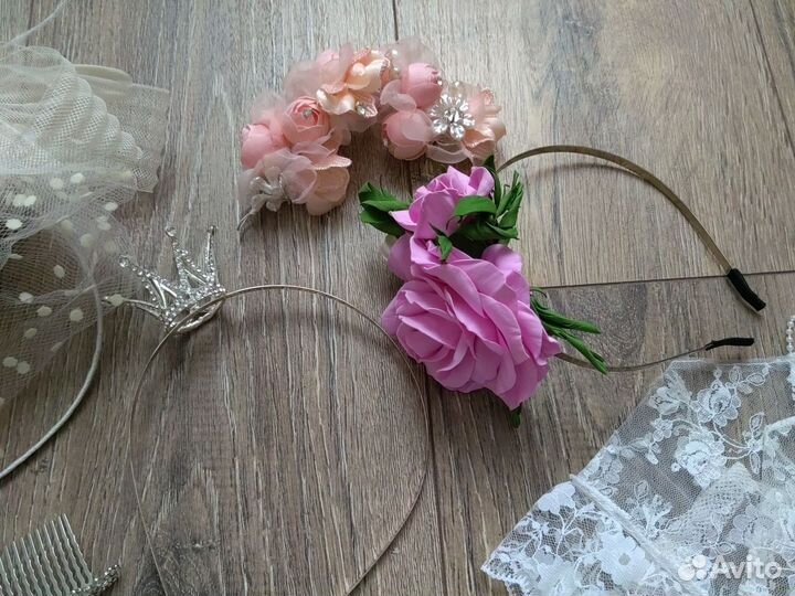 Украшения ободки, банты, диадема,перчатки и другое