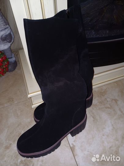 Сапоги натуральная замша 40