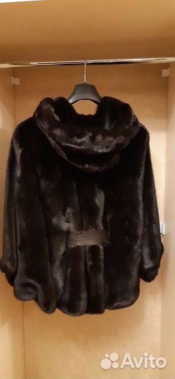 Новая Шуба норковая с капюшоном, размер 44-54