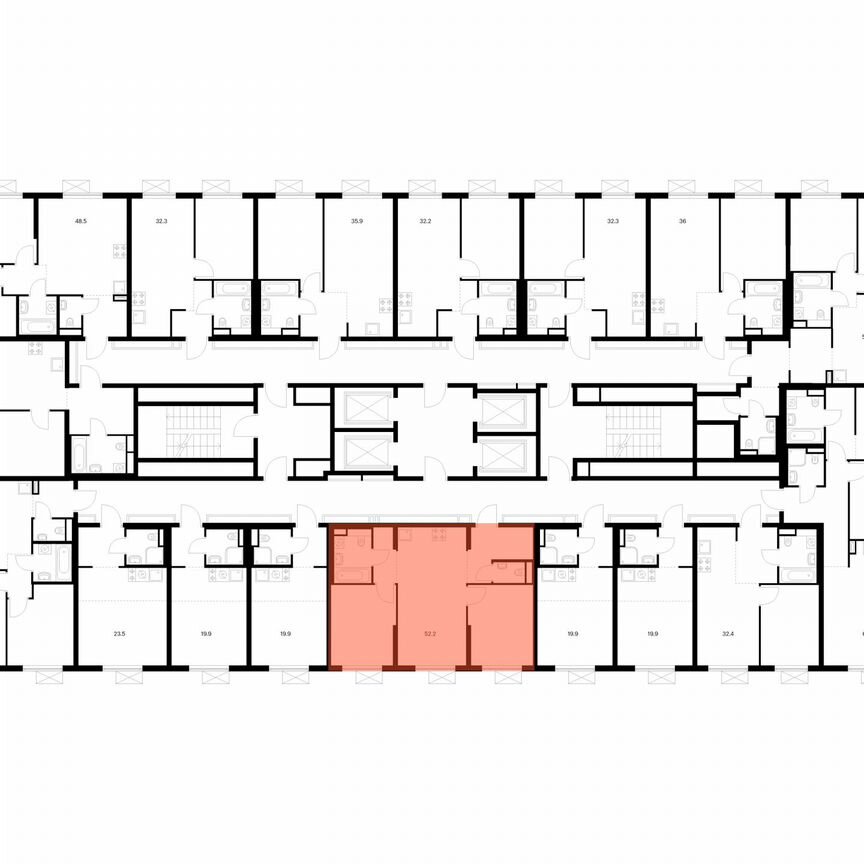 2-к. квартира, 52,2 м², 16/24 эт.