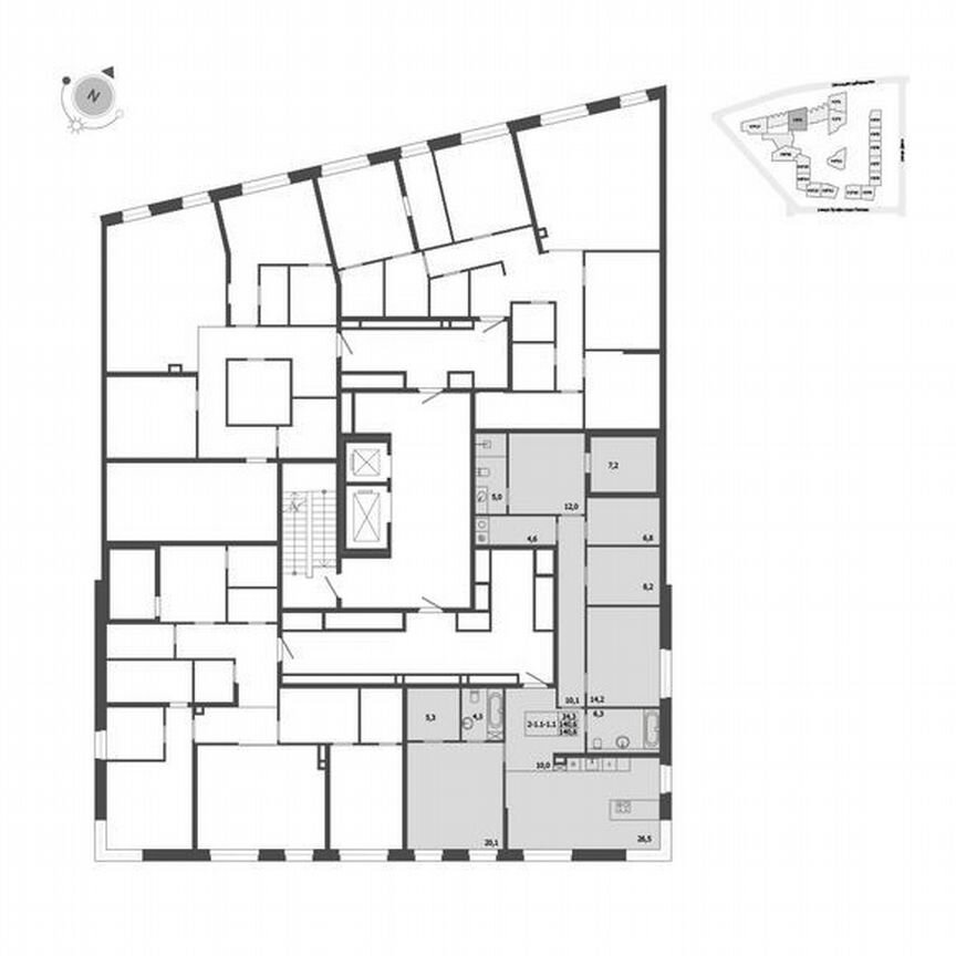 2-к. квартира, 140,6 м², 3/9 эт.
