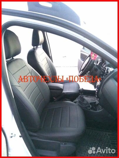 Чехлы Renault Duster 1 из экокожи чёрные Классика