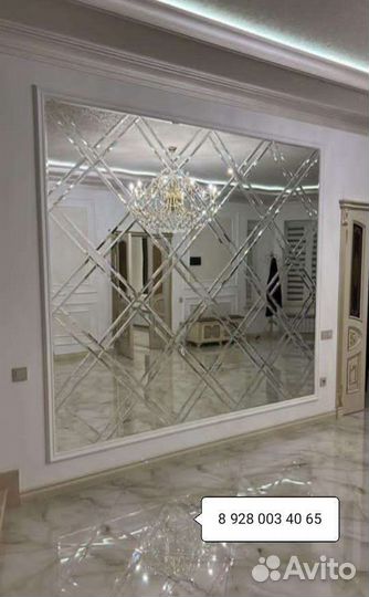 Зеркало ромбик панно фацетом