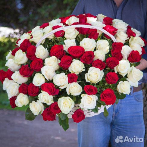 Корзина из 101 розы Цветы Владимир