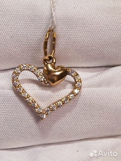 Золотая подвеска с фианитом (6810)