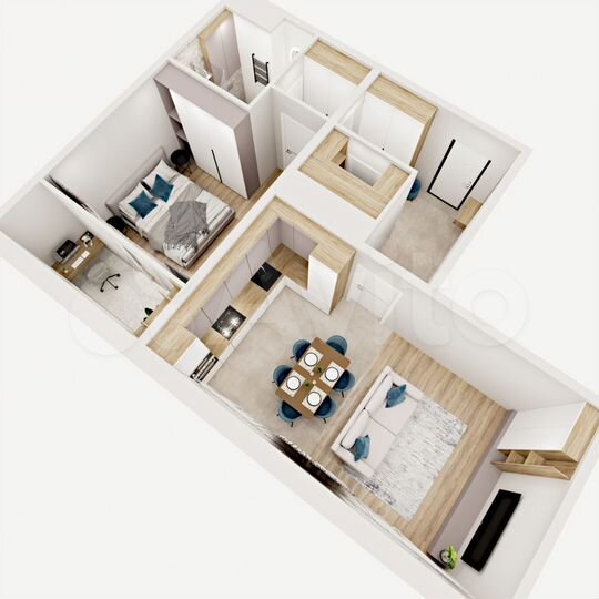 2-к. квартира, 51,9 м², 5/12 эт.