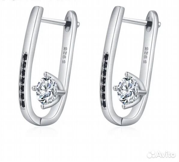 Стильные серьги в серебре