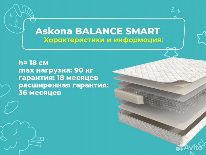 Матрас аскона 70х200