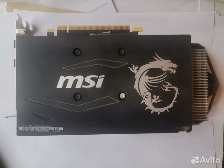 Видеокарта MSI GeForce GTX 1660 Ti armor OC