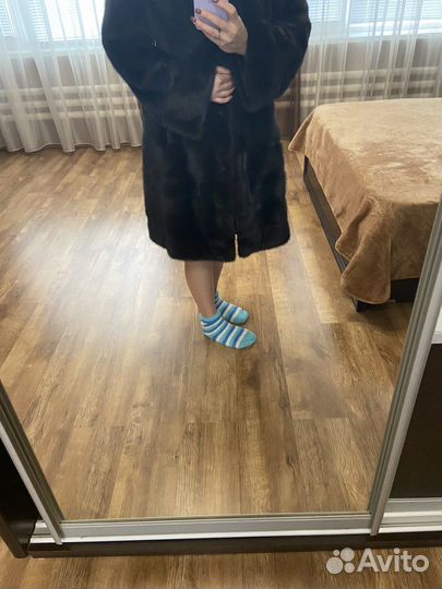 Шуба норковая с капюшоном 48 50