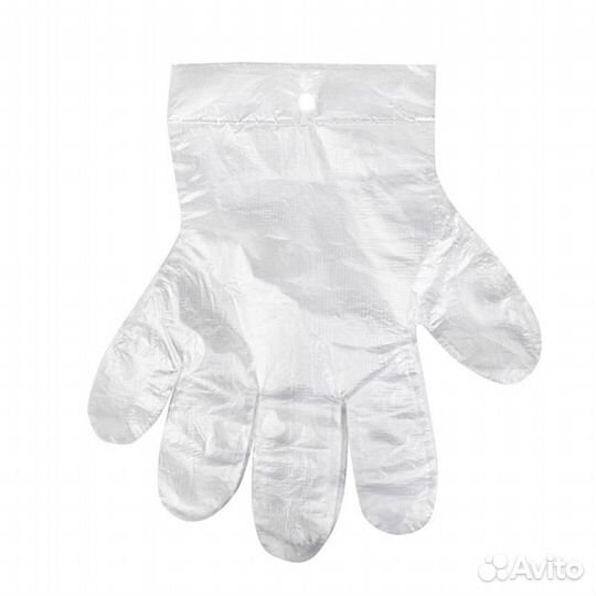 Перчатки полиэтиленовые отрывные (прозрачные), с е