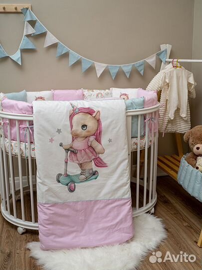 Набор для детской кроватки Единорожка