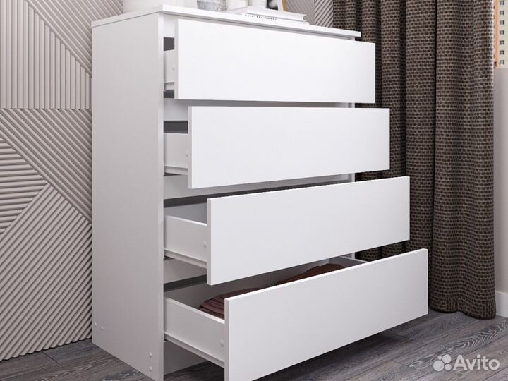 Белый комод с 4 ящиками как IKEA Malm (Икеа Мальм)