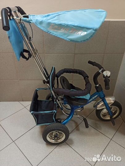 Велосипед детский с ручкой 3-х колёсный каталка
