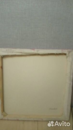 Картина маслом. Красная абстракция 60 на 59,5