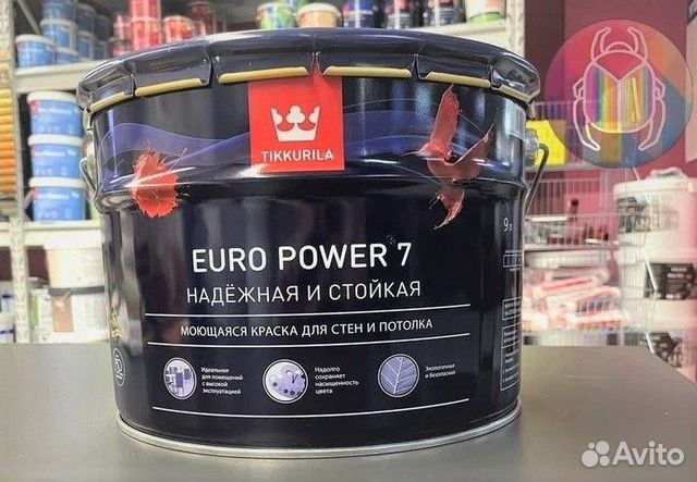 Краска для стен и потолков Tikkurila Euro Power 7 купить в Москве ...