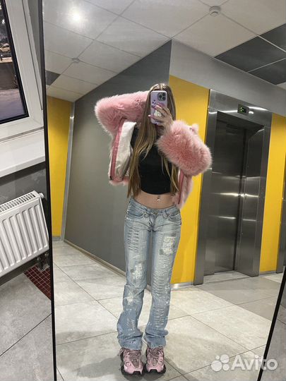 Джинсы клеш y2k на низкой посадке винтаж