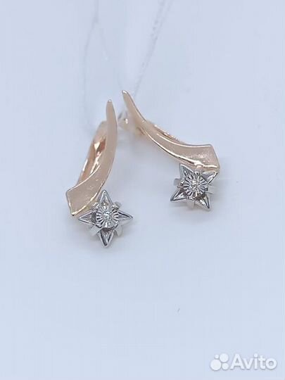 Золотые серьги с камнем