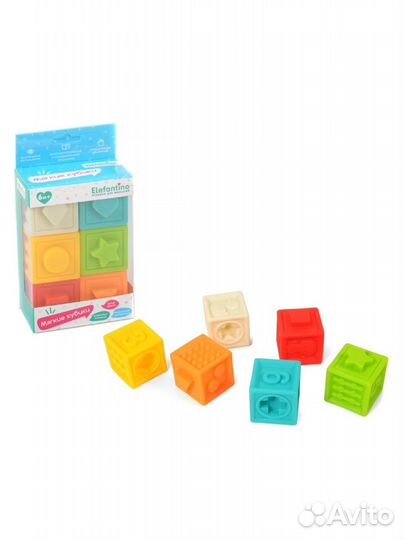 Игрушки пластизоль для купания кубики с животными