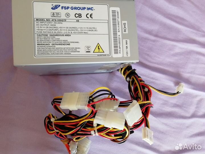 Блок питания fsp group inc atx-350 gtf