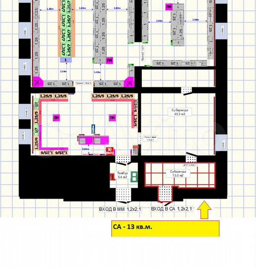 Торговая площадь, 13 м²