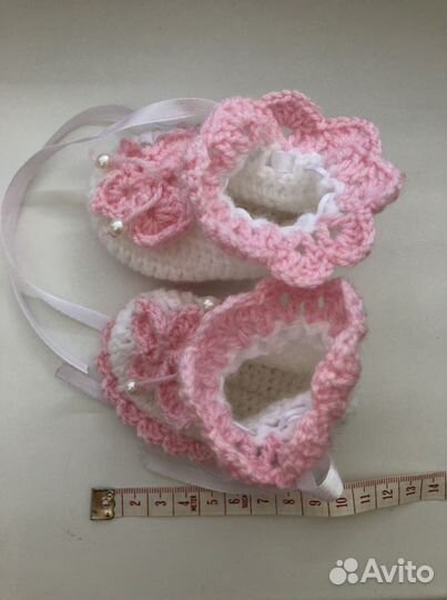 Плед, шапочка и пинетки для новорождённого