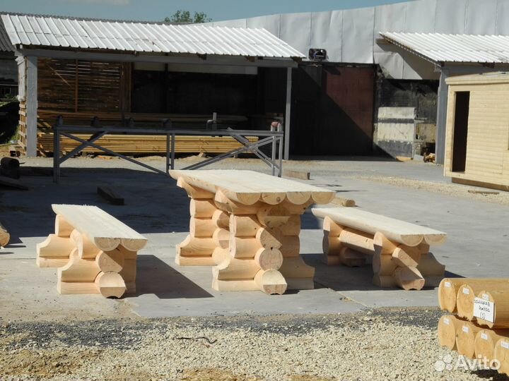 Сруб Садовой мебели из оцилиндрованного бревна