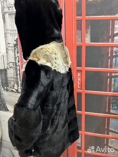Норковая шуба. С Рысью 44-46+ Норковая повязка