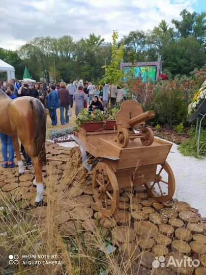 Тележка деревянная