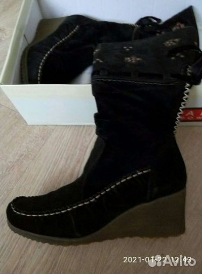 Сапоги замшевые Италия р 38