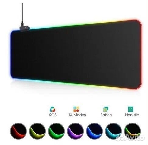 Игровой коврик для мыши с подсветкой 80*30 см