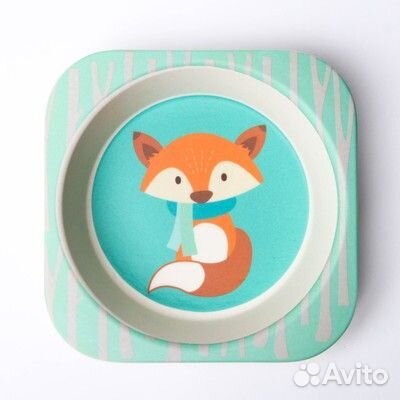 Набор детской посуды «Лисичка», из бамбука