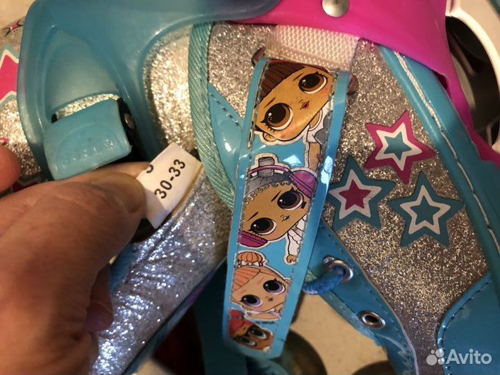 Коньки роликовые детские с изображением куклы лол