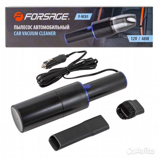 Пылесос автомобильный F-VC01 12 V/48 W Forsage F-V