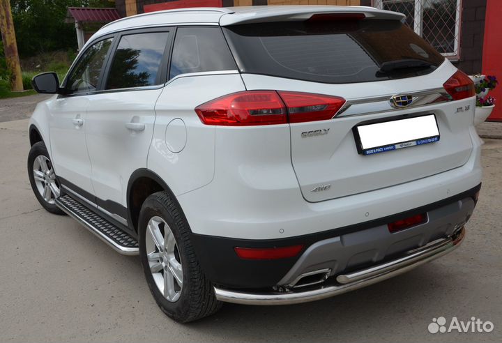 Пороги с накладным листом Geely Atlas 2018