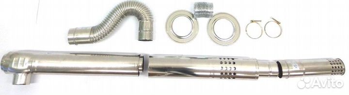 Удлиняющий коаксиальный дымоход S-отвод