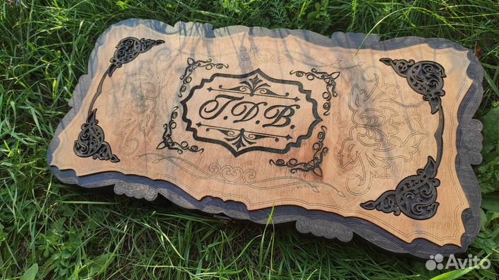 Нарды ручной работы со стеклом