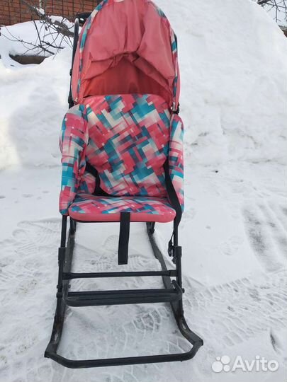 Детские санки с колесами бу