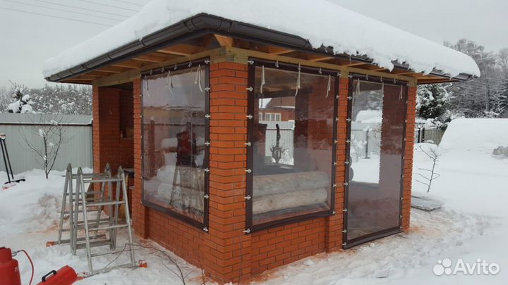 Монтаж мягких окон