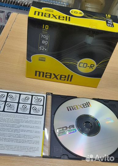 Диски CD-R maxell slim 700mb 52x